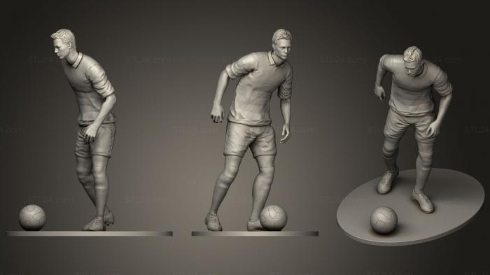 Статуэтки люди (Футболист готовится к удару ногой 03, STKH_0248) 3D модель для ЧПУ станка