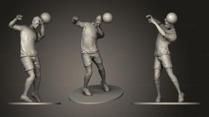 Статуэтки люди (Футболист 02 Удар головой 01, STKH_0275) 3D модель для ЧПУ станка