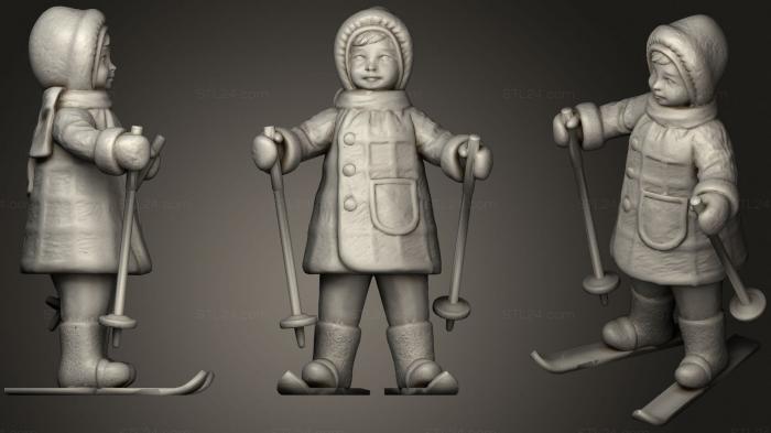 Figurines of people (Kid in blue and white winter dress 51, STKH_0295) 3D models for cnc