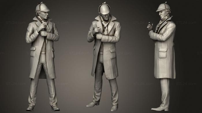 Figurines of people (Sherlock holmes, STKH_0331) 3D models for cnc