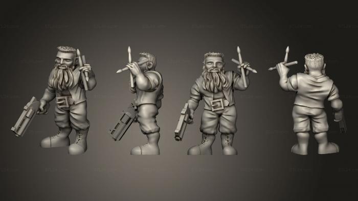 Figurines of people (Cyberwars Dwarf Male Musician, STKH_0482) 3D models for cnc
