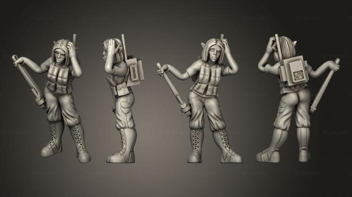 Figurines of people (Cyberwars Female Elf Perplexed Rigger, STKH_0491) 3D models for cnc