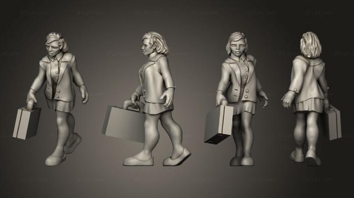 Статуэтки люди (Кибервойны - Женщина-Офисный работник, STKH_0492) 3D модель для ЧПУ станка