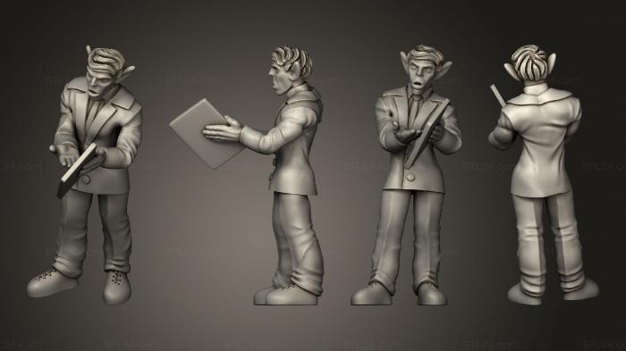 Статуэтки люди (Кибервойны Мужчина-Эльф, Разгневанный Бизнесмен, STKH_0506) 3D модель для ЧПУ станка