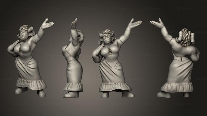 Статуэтки люди (Кибервойны Троллят Оперную певицу, STKH_0525) 3D модель для ЧПУ станка