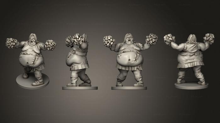 Figurines of people (Fatty Cheerleader w Base, STKH_0617) 3D models for cnc