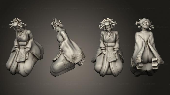 Figurines of people (Geisha Sitting, STKH_0660) 3D models for cnc