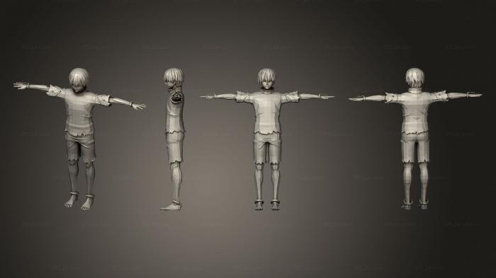 Статуэтки люди (Поза Канеки Кен Т, STKH_0712) 3D модель для ЧПУ станка