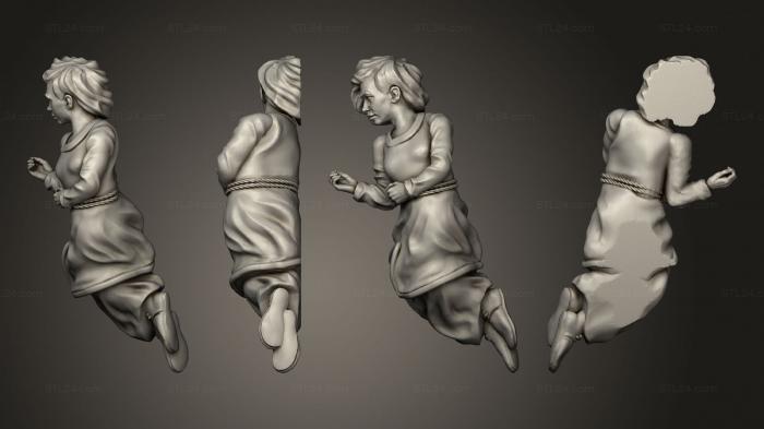 Статуэтки люди (Маленькая Женщина- защитница, STKH_0749) 3D модель для ЧПУ станка