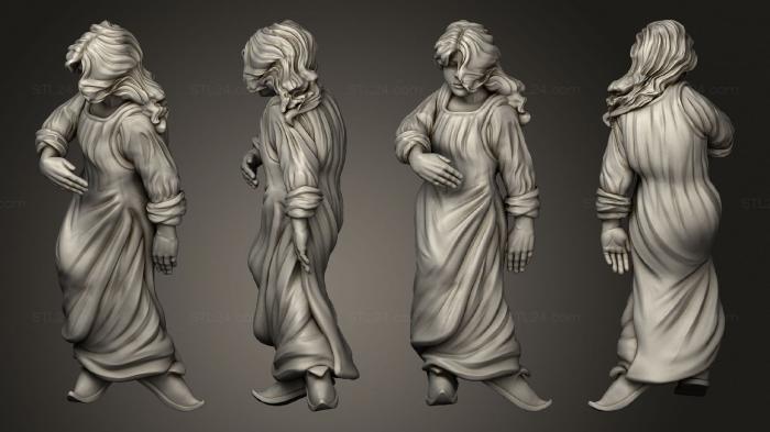 Статуэтки люди (Мертвая женщина из средневековой деревни, STKH_0780) 3D модель для ЧПУ станка