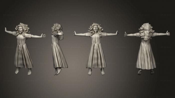 Статуэтки люди (Средневековая Деревенская Девушка, STKH_0784) 3D модель для ЧПУ станка