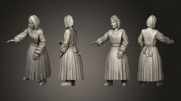 Статуэтки люди (Средневековая Деревенская женщина 1, STKH_0795) 3D модель для ЧПУ станка