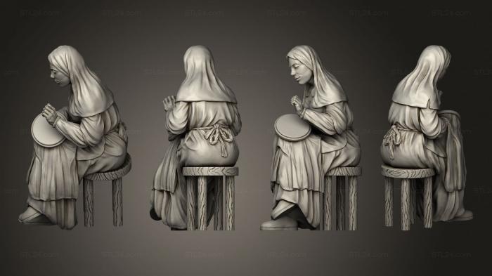 Figurines of people (Medieval Village Woman 2, STKH_0796) 3D models for cnc