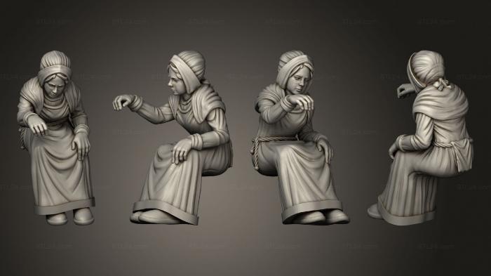 Статуэтки люди (Средневековая Деревенская женщина 4, STKH_0798) 3D модель для ЧПУ станка