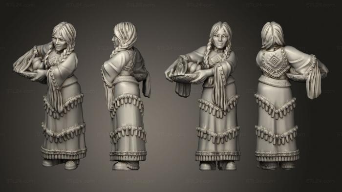 Figurines of people (Pollygrim Woman With Food, STKH_0844) 3D models for cnc