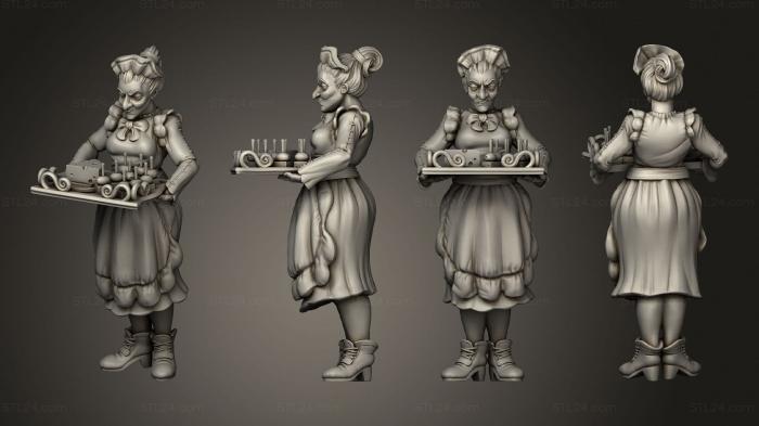 Figurines of people (Royal Feast Butler Woman, STKH_0863) 3D models for cnc