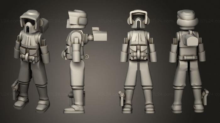 Figurines of people (scout trooper, STKH_0886) 3D models for cnc