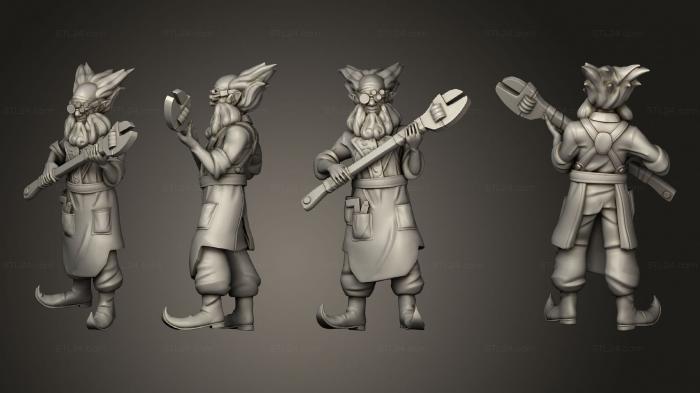 Figurines of people (Steam Constructs Halfling Inventor Barnabas Big Wrench, STKH_0910) 3D models for cnc