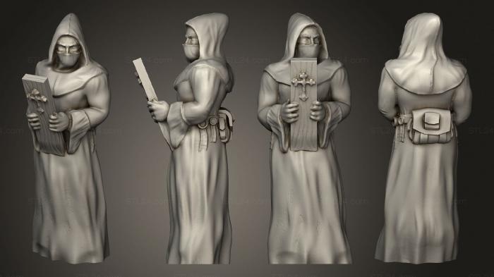 Статуэтки люди (Доска Святого Монаха 3 Мини, STKH_0930) 3D модель для ЧПУ станка