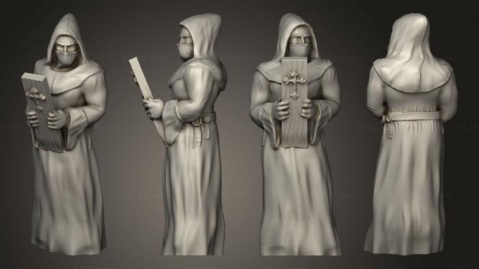 Статуэтки люди (Доска Святого Монаха 4 Мини, STKH_0931) 3D модель для ЧПУ станка
