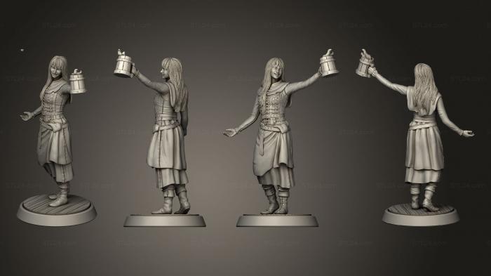 Figurines of people (Toasting Woman, STKH_0944) 3D models for cnc