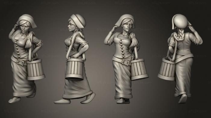 Figurines of people (Townsfolk Set Maid, STKH_0948) 3D models for cnc