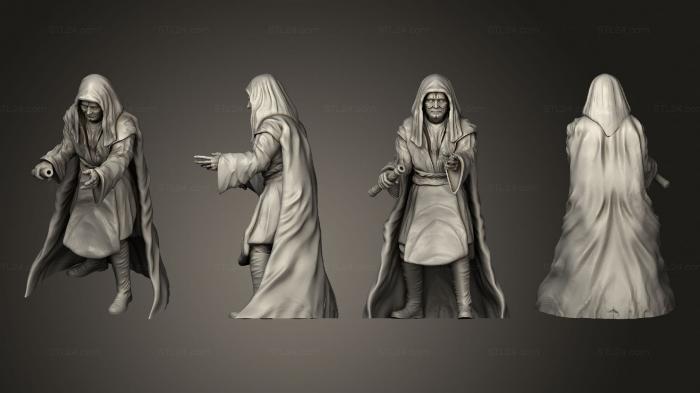 Figurines of people (Undying Emperor Battle Ready Pose 2 Hooded Scarred, STKH_0960) 3D models for cnc
