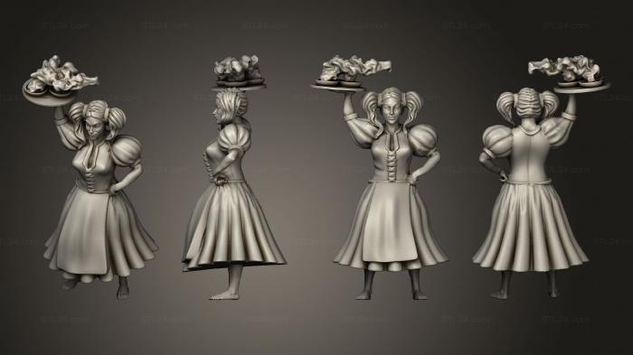 Figurines of people (Villager Waitress, STKH_0998) 3D models for cnc