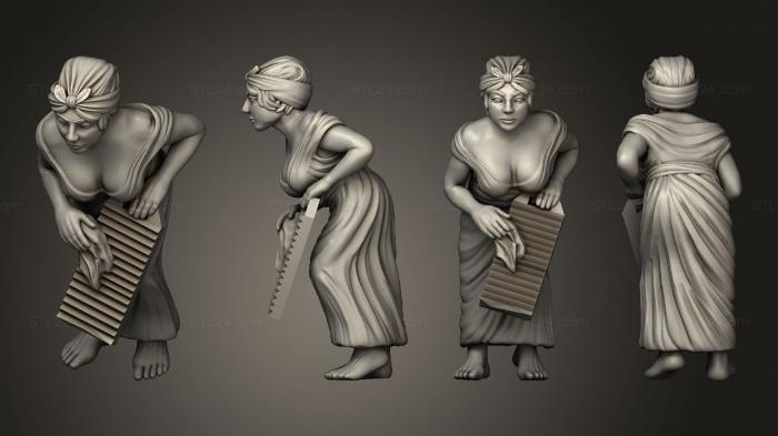 Figurines of people (Wash Woman 2, STKH_1058) 3D models for cnc
