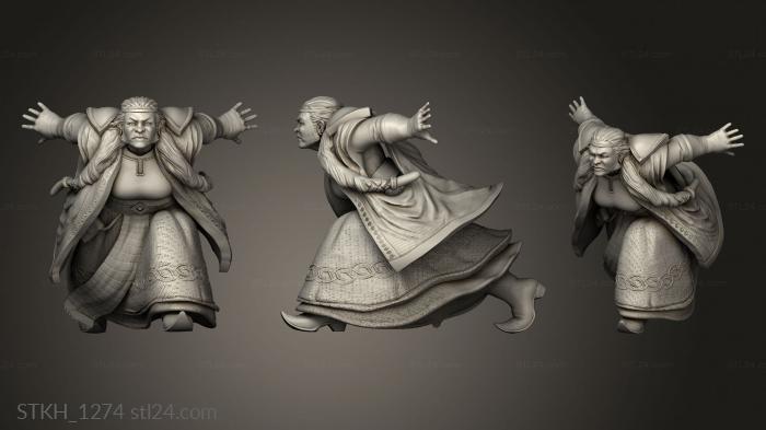 Figurines of people (Burning Lands Fire Dwarf Female Attacking, STKH_1274) 3D models for cnc