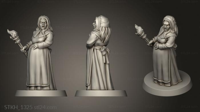 Figurines of people (VILLAGER WOMAN VILLAGERS TORCH, STKH_1325) 3D models for cnc