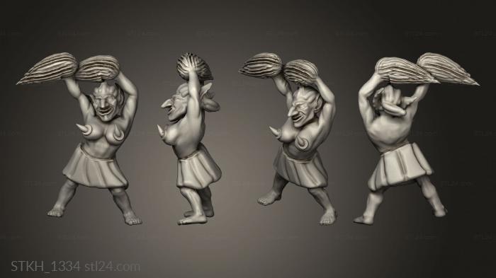 Figurines of people (Cheerleaders gobelins, STKH_1334) 3D models for cnc