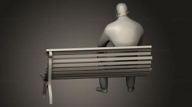 Figurines of people (Sad man on Bench, STKH_1350) 3D models for cnc