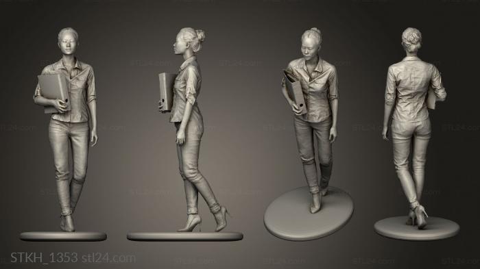 Figurines of people (woman at work women, STKH_1353) 3D models for cnc