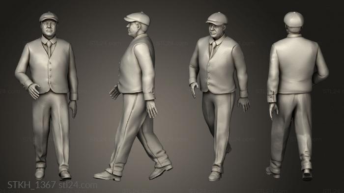 Figurines of people (men townspeople, STKH_1367) 3D models for cnc