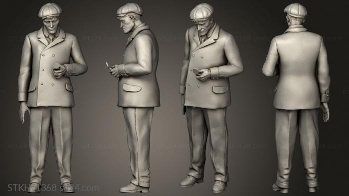 Figurines of people (men townspeople, STKH_1368) 3D models for cnc