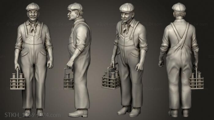 Figurines of people (men townspeople, STKH_1369) 3D models for cnc