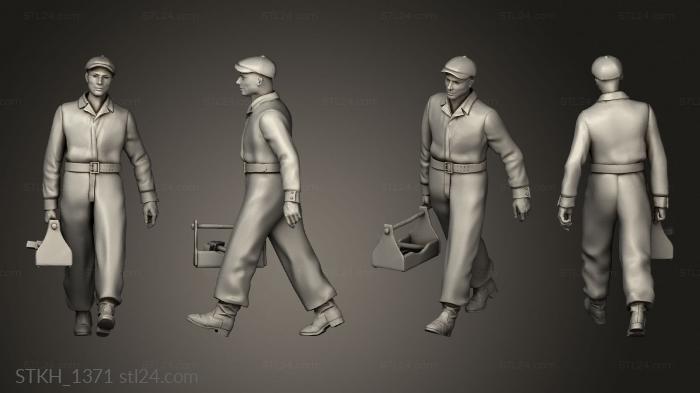 Figurines of people (men townspeople, STKH_1371) 3D models for cnc