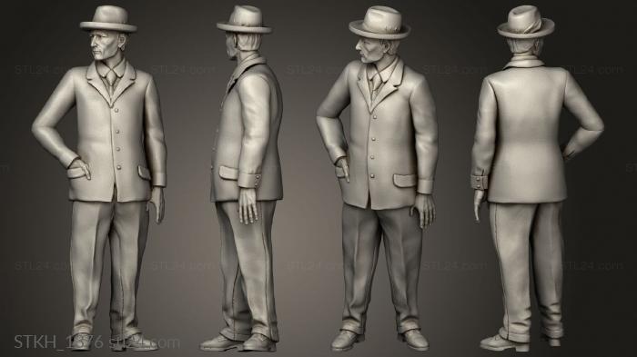 Figurines of people (men townspeople, STKH_1376) 3D models for cnc