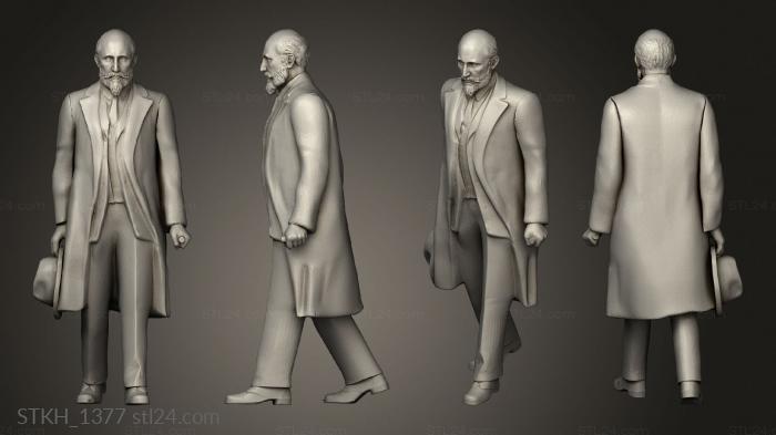 Figurines of people (men townspeople, STKH_1377) 3D models for cnc
