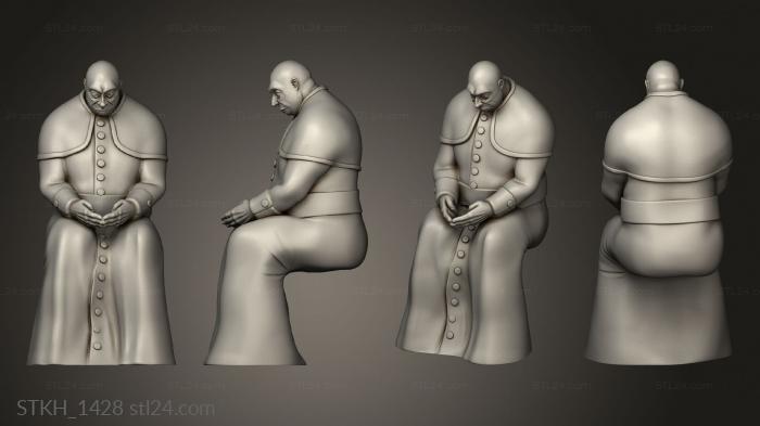 Статуэтки люди (Священник-исповедник, STKH_1428) 3D модель для ЧПУ станка
