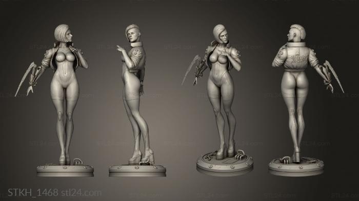 Figurines of people (CyberPunk Girl, STKH_1468) 3D models for cnc