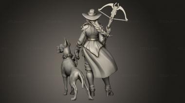 Figurines of people (Dana And Dog Crossbow, STKH_1483) 3D models for cnc