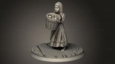 Figurines of people (Dark Realms peasant girl, STKH_1495) 3D models for cnc