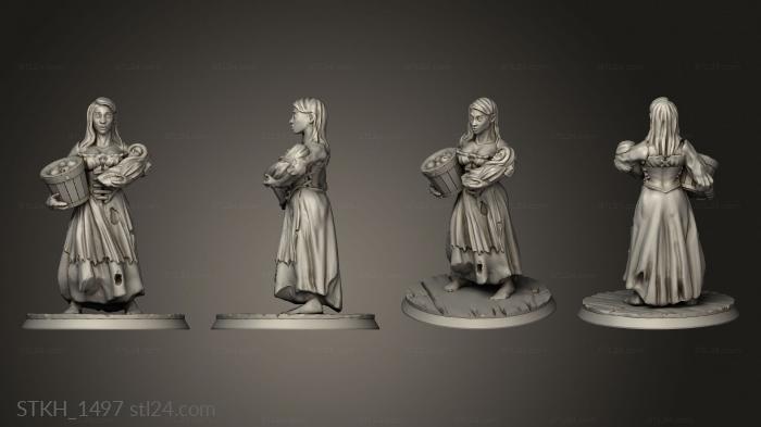 Figurines of people (Dark Realms Peasant woman, STKH_1497) 3D models for cnc