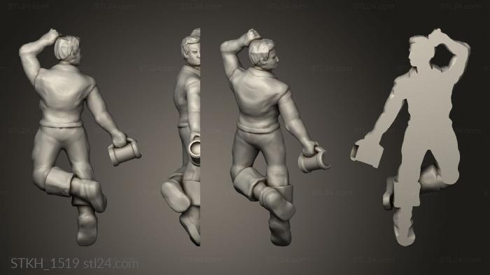 Figurines of people (Face Down with Tankard, STKH_1519) 3D models for cnc