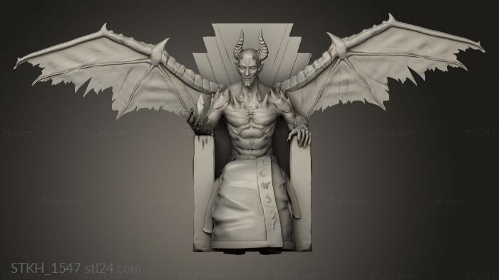 Figurines of people (demon and the throne, STKH_1547) 3D models for cnc