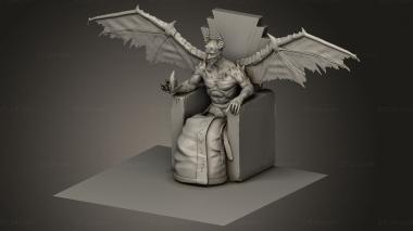 Figurines of people (demon and the throne, STKH_1547) 3D models for cnc