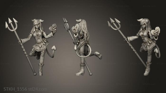 Figurines of people (Demons stand with pitchfork, STKH_1556) 3D models for cnc