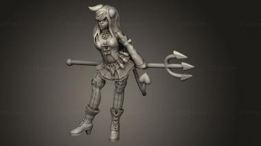 Figurines of people (Demons stand with pitchfork, STKH_1557) 3D models for cnc